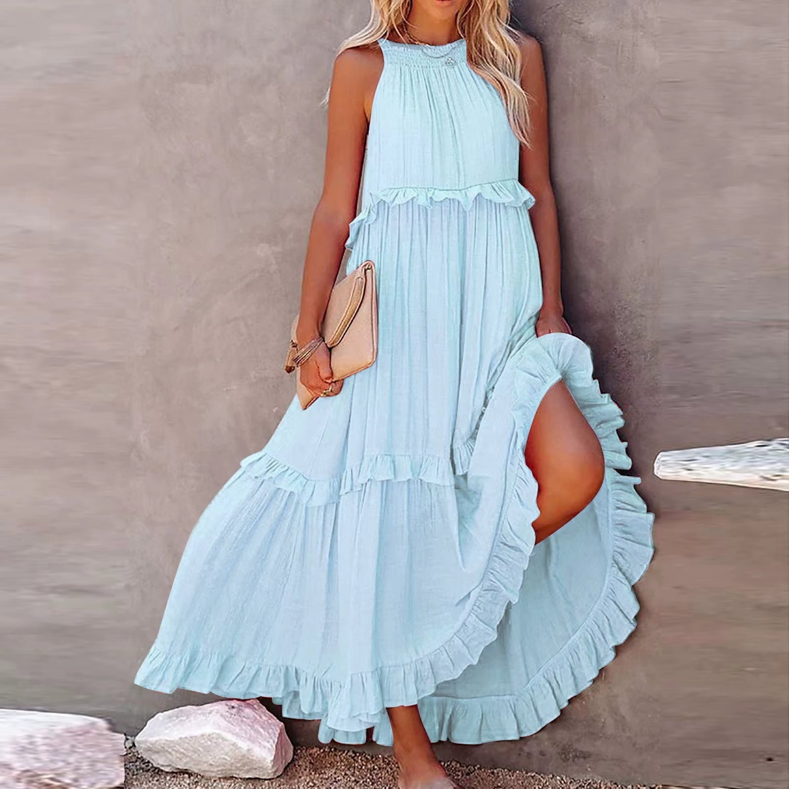 Summer Cute Long Dress Outfits Women 2025 Sleeveless Casual Flowy plus Size Sexy Maxi Dress Formal Occasions Evening Party