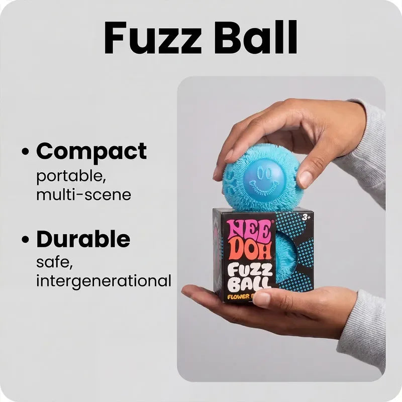 Kawaii Nee Doh Fuzz Ball Stress Ball Blind Box Soft Fluffy Squeeze Toys Anti-Anxiety Squishy Ball Portable Office Relaxing Gift
