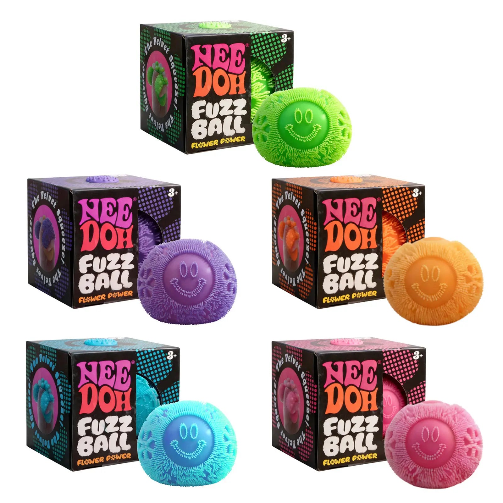 Kawaii Nee Doh Fuzz Ball Stress Ball Blind Box Soft Fluffy Squeeze Toys Anti-Anxiety Squishy Ball Portable Office Relaxing Gift
