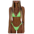 Swimsuits for Women Women Solid Push up High Cut Lace up Halter Bikini Set Two Piece Swimsuit