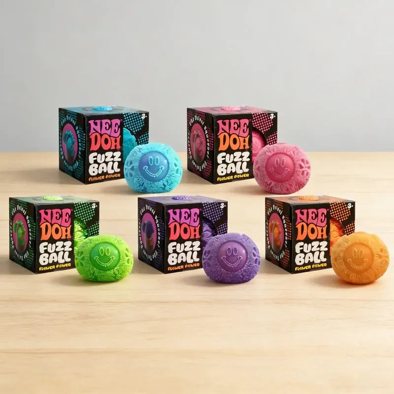 Kawaii Nee Doh Fuzz Ball Stress Ball Blind Box Soft Fluffy Squeeze Toys Anti-Anxiety Squishy Ball Portable Office Relaxing Gift